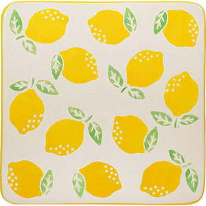 Žluto-bílé keramické podtácky v sadě 4 ks Lemon – Sass & Belle obraz