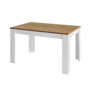 Jídelní stůl SLIM 3 dub světlý/bílá lesklá obraz