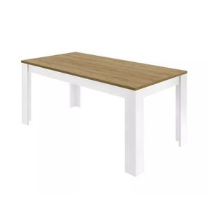 Jídelní stůl SLIM 6 dub světlý/bílá lesklá obraz