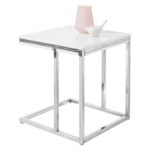 Přístavný stolek RENO MINI bílá/stříbrná obraz