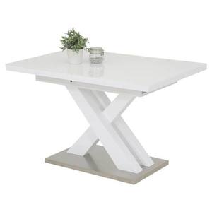 Jídelní stůl VILERA T bílá vysoký lesk/stříbrná obraz