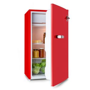 Klarstein Beercracker 91L, lednice, energetická třída A+, mrazicí prostor, otvírák na lahve, červená obraz