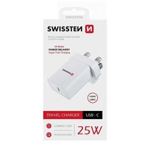 SWISSTEN Adaptér 230 V/25 W 1x USB-C, bílá obraz