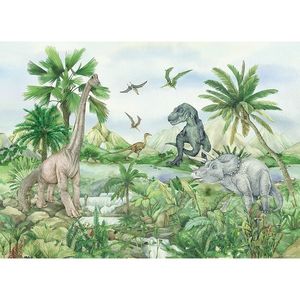 Dětská fototapeta Colourful Dino 252 x 182 cm, 4 díly obraz