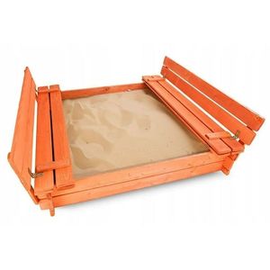 New Baby Dřevěné pískoviště s poklopem a lavičkami, 120 x 120 cm obraz