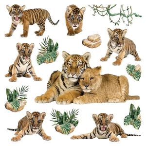 Samolepící dekorace Tigers, 30 x 30 cm obraz