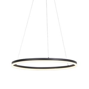 Designová kruhová závěsná lampa černá 80cm včetně LED a stmívače - Anello obraz
