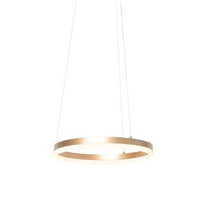 Designová závěsná lampa zlatá 40 cm včetně LED 3 stupně stmívatelná - Anello obraz