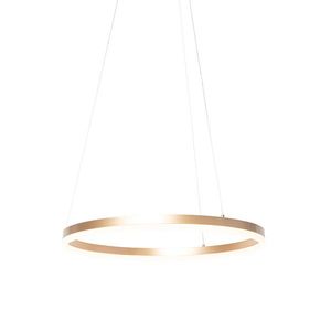 Designová závěsná lampa zlatá 60 cm včetně LED 3 stupně stmívatelná - Anello obraz