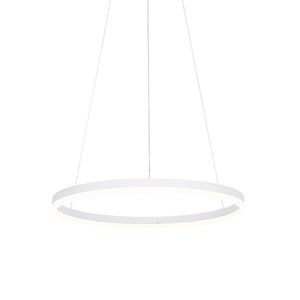 Designové závěsné svítidlo bílé 60 cm včetně LED 3 stupňové stmívatelné - Anello obraz