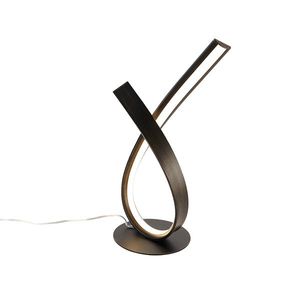 Designová stolní lampa rezavě hnědá včetně LED a stmívače - Belinda obraz