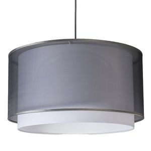 Moderní závěsná lampa se stínidlem černá/bílá 45/25 - Duo obraz