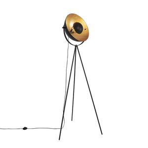 Stojací lampa černá se zlatým nastavitelným stativem 42 cm - Magnax obraz