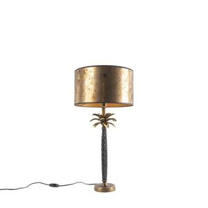 Art Deco stolní lampa bronzová s bronzovým odstínem 35 cm - Areka obraz