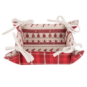 Textilní košíček na pečivo Nordic Christmas - 35*35*8 cm NOC47 obraz