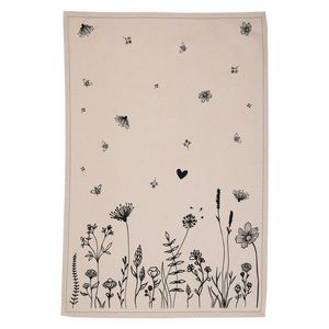 Béžová bavlněná utěrka s květinami Flora And Fauna - 50*70 cm FAF42-1 obraz