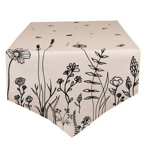 Béžový bavlněný běhoun na stůl Flora And Fauna - 50*160 cm FAF65 obraz