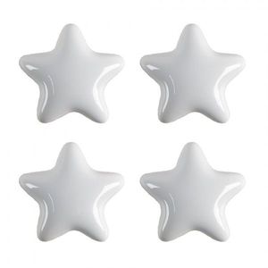 Set 4ks bílá úchytka hvězda - Ø 4* 3/6 cm 65296 obraz