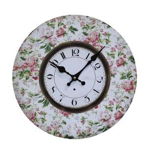 Nástěnné hodiny s květinami Flowers de Provence – 34*3cm/ 1*AA 22035825 obraz