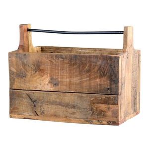 Hnědý antik dřevěný box s rukojetí Grimaud Unit - 40*24*32 cm 41058600 (41586-00) obraz