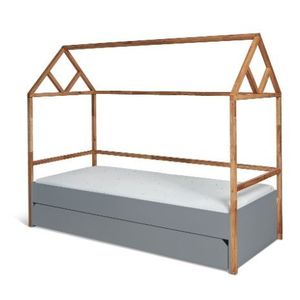 ArtBel Dětská postel s přistýlkou ​​LOTTA domeček | šedá 90 x 200 cm obraz