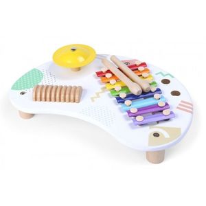 Dřevěný stůl s hudebními nástroji Ecotoys bílý obraz