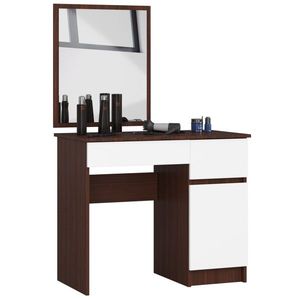 Ak furniture Kosmetický stolek se zrcadlem P-2/SL dub wenge / bílý pravý obraz