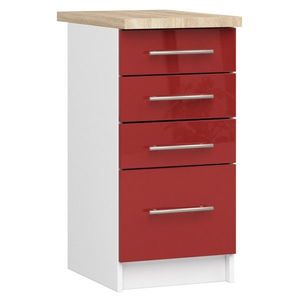 Ak furniture Kuchyňská skříňka Olivie S 40 cm 4S lesklá bílá/červená obraz