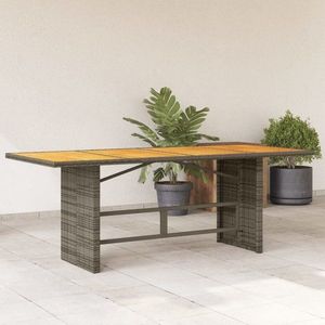 Zahradní stůl s akáciovou deskou šedý 190x80x74 cm polyratan obraz