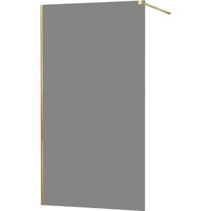 MEXEN/S KIOTO Sprchová zástěna WALK-IN 100x200 cm 8 mm, zlatá, kouřové sklo 800-100-101-50-40 obraz