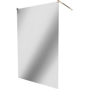 MEXEN/S KIOTO samostatně stojící sprchová zástěna 120 x 200, zrcadlové, růžové zlato 800-120-002-60-50 obraz