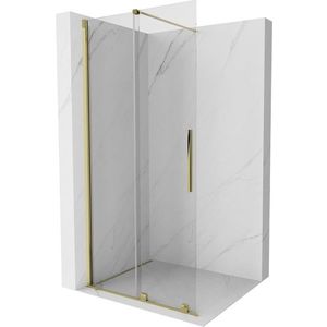 MEXEN/S Velar posuvné sprchové dveře Walk-in 100, transparent, zlatá 871-100-000-03-50 obraz