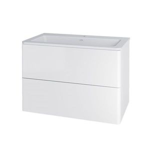 MEREO Siena, koupelnová skříňka s umyvadlem z litého mramoru 81 cm, bílá lesk CN411M obraz