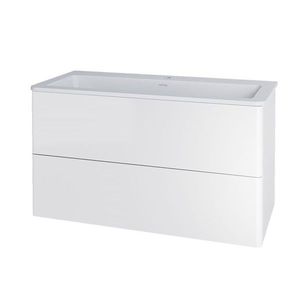 MEREO Siena, koupelnová skříňka s umyvadlem z litého mramoru 101 cm, bílá lesk CN412M1 obraz