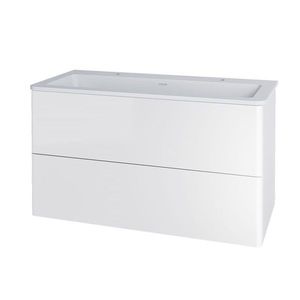 MEREO Siena, koupelnová skříňka s umyvadlem z litého mramoru 101 cm, bílá lesk CN412M2 obraz