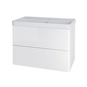 MEREO Siena, koupelnová skříňka s keramickym umyvadlem 81 cm, bílá lesk CN411 obraz