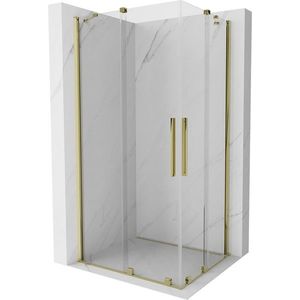 MEXEN/S Velar Duo čtvercový sprchový kout 100 x 90, transparent, zlatá 871-100-090-02-50 obraz