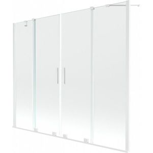 MEXEN/S Velar Duo vanová zástěna posuvná 190 x 150 cm, transparent, bílá 896-190-000-02-20 obraz