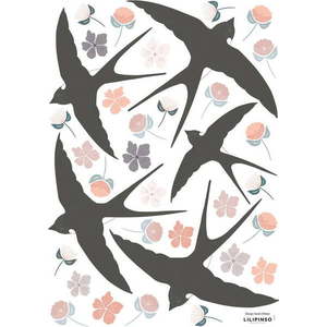 Arch samolepek 30x42 cm Flowers & Swallows – Lilipinso obraz