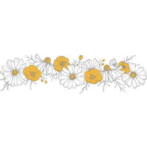 Dětská samolepka 64x18 cm Flowers Braid – Lilipinso obraz