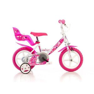 Dino Bikes Dětské kolo bílo-růžové 12 obraz