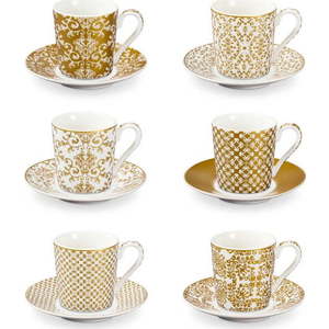 Porcelánové šálky ve zlaté barvě v sadě 6 ks My Coffee – Tescoma obraz