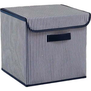 Modrý látkový úložný box s víkem 30x30x30 cm – Mioli Decor obraz