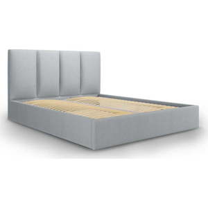 Šedá čalouněná dvoulůžková postel s úložným prostorem s roštem 180x200 cm Juniper – Mazzini Beds obraz