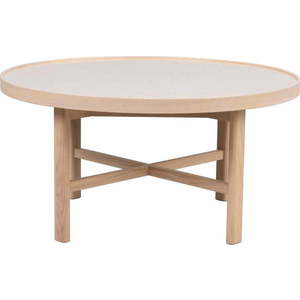 Kulatý konferenční stolek s keramickou deskou v přírodní barvě 90x90 cm Marsden – Rowico obraz