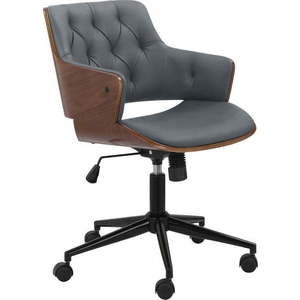 Šedá kancelářská židle z imitace kůže Emiko – Støraa obraz