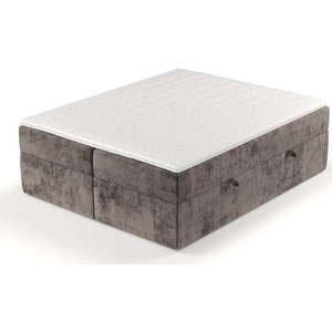 Hnědá boxspring postel s úložným prostorem 200x200 cm Yoko – Maison de Rêve obraz