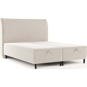Béžová čalouněná dvoulůžková postel s úložným prostorem 160x200 cm Pearl – Maison de Rêve obraz