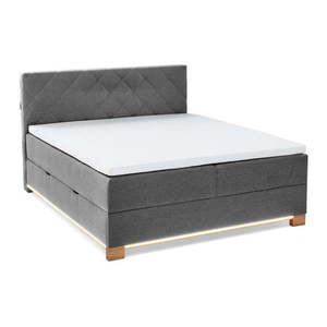 Šedá boxspring postel s úložným prostorem 160x200 cm Messina – Meise Möbel obraz
