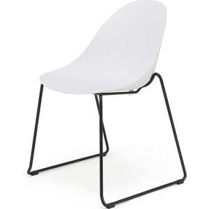 Sada 2 bílých jídelních židlí s černým podnožím Bonami Selection Viva obraz